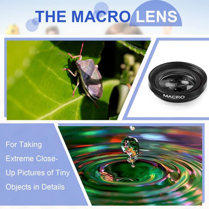 2 Pack Universal 3 in 1 Camera Lens Kit Phone Camera Shot Clip Fisheye Macro Wide Angle Lens Cell Phone Shot Attachments Compatible with Most Smartphones for Video, Live Show, Vlog - Image 6