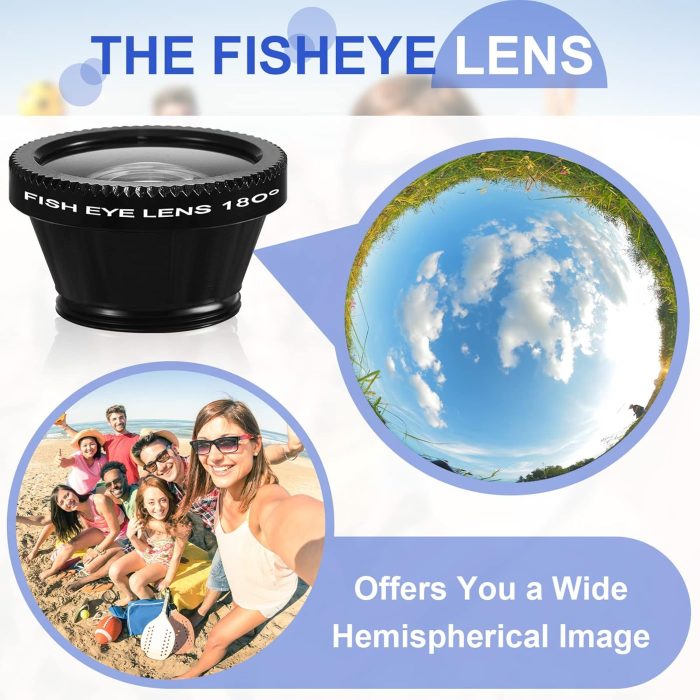 2 Pack Universal 3 in 1 Camera Lens Kit Phone Camera Shot Clip Fisheye Macro Wide Angle Lens Cell Phone Shot Attachments Compatible with Most Smartphones for Video, Live Show, Vlog - Image 7