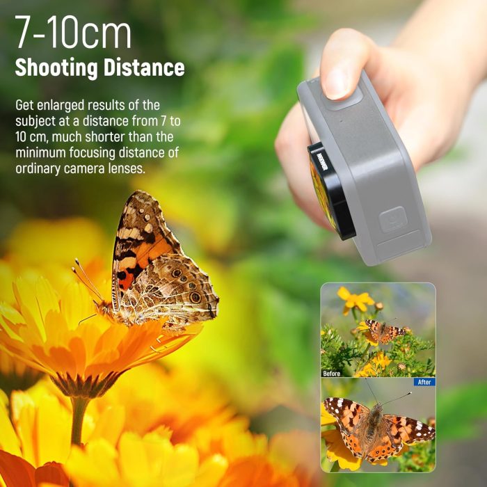 NEEWER 15X Magnification Lens 7-10cm Focal Distance for Macro Photography Close Up, Compatible with GoPro Hero 13 12 11 10 9 Action Camera, Not Waterproof, LS-31 - Image 2