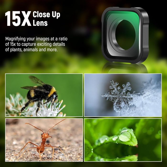 NEEWER 15X Magnification Lens 7-10cm Focal Distance for Macro Photography Close Up, Compatible with GoPro Hero 13 12 11 10 9 Action Camera, Not Waterproof, LS-31 - Image 3